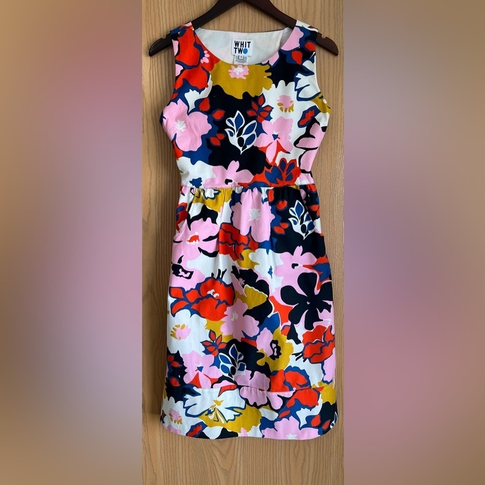 Anthropologie Whit Two | Women’s SZ 4 | Pink Floral Petal Cross Back Dress